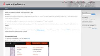 How to obtain an Online Security Code Card | IB Knowledge Base