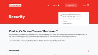 Security | PC Financial