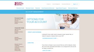 Account Management - Security BankCard Center