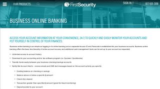 Business Online Banking | First Security Bank