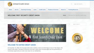 Welcome First Security Credit Union | - United Credit Union