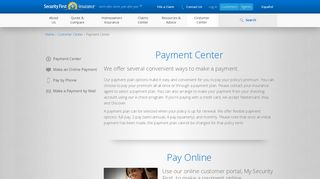 Payment Center - Security First Insurance