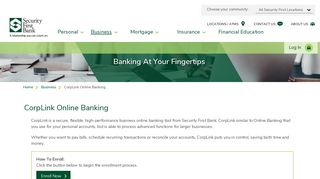 Security First Bank | CorpLink Online Banking for Business
