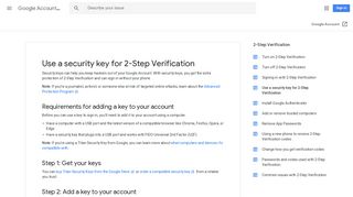 Use a security key for 2-Step Verification - Computer - Google ...