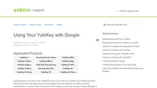 Using Your YubiKey with Google : Yubico Support