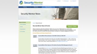 News & Events | Security Mentor