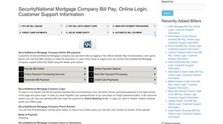 SecurityNational Mortgage Company Bill Pay, Online Login, Customer ...
