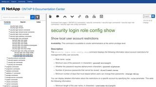 security login role config show - NetApp