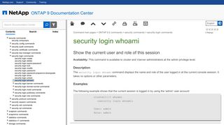 security login whoami - NetApp