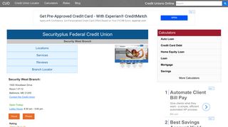 Securityplus Federal Credit Union - Baltimore, MD at 1500 ...