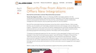 SecurityTrax from Alarm.com Offers New Integrations