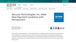 Securus Technologies, Inc. Adds New Payment Locations with ...