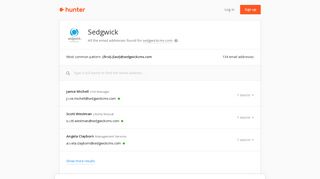 Sedgwick - email addresses & email format • Hunter - Hunter.io