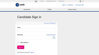 Candidate Sign in - SEEK