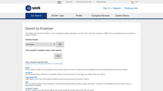 SEEK - Search by Employer - Search for jobs by company