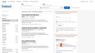Jobs in Melbourne VIC (with Salaries) | Indeed.com