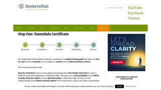 Step One: Essentials Certificate - SeekersHub