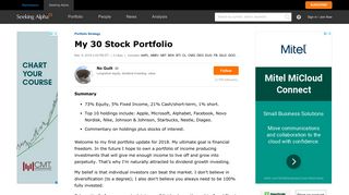 My 30 Stock Portfolio | Seeking Alpha