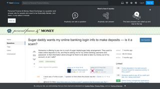 Sugar daddy wants my online banking login info to make deposits ...