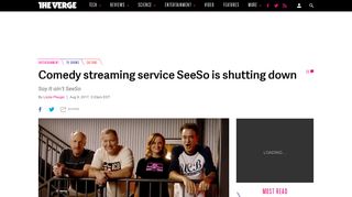 Comedy streaming service SeeSo is shutting down - The Verge