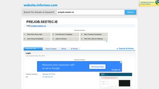 prejob.seetec.ie at Website Informer. Login. Visit Prejob Seetec.