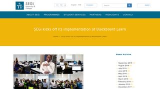 SEGi kicks off its implementation of Blackboard Learn | SEGi ...