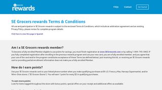 Terms & Conditions - SE Grocers rewards