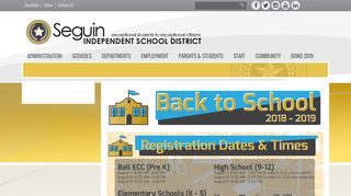 SISD Registration Page - Seguin Independent School District