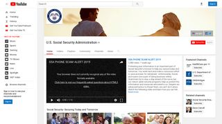 U.S. Social Security Administration - YouTube