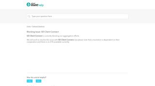 Blocking Issue: SEI Client Connect - Mint