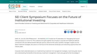 SEI Client Symposium Focuses on the Future of ... - PR Newswire