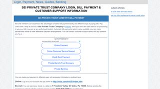 Sei Private Trust Company Login, Bill Payment & Customer Support ...