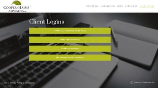 Client Logins — Cooper Haims Advisors