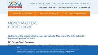 Client Login - Financial Planning Services with Money Matters