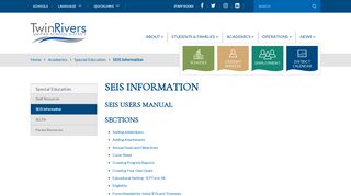 Twin Rivers - SEIS Information