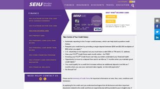SEIU Visa Secured Card | SEIU Member Benefits