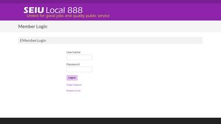 SEIU Local 888 Member Portal > Member Login