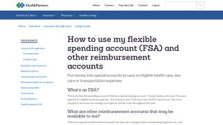Flexible spending account (FSA) | HealthPartners