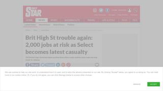 Select fashion: UK High Street retailer places 2,000 jobs at risk | Daily ...