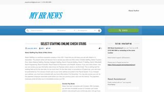 Select Staffing Online Check Stubs | My HR News