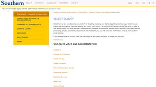 Select Survey - Southern Connecticut State University