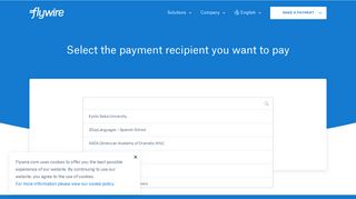 Select the payment recipient you want to pay - Flywire