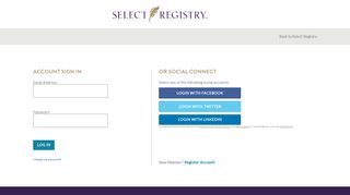 Login to your account - SelectRegistry.com | Select Registry