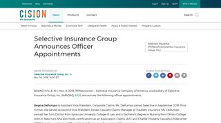Selective Insurance Group Announces Officer Appointments