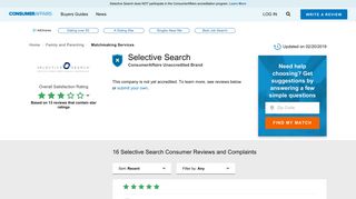 Top 16 Reviews and Complaints about Selective Search