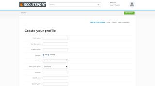 Create your profile - ScoutSport