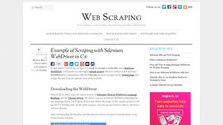 Example of Scraping with Selenium WebDriver in C# - Web Scraping