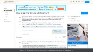 How to log in to Chrome with Selenium? - Stack Overflow