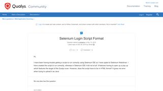 Selenium Login Script Format | Qualys Community