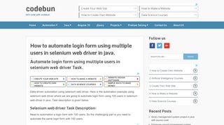 How to automate login form using multiple users in selenium web ...